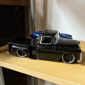 Black Die-Cast Classic Pickup Toy Truck